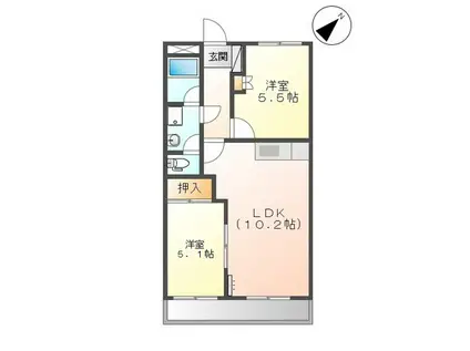 ロイヤルハイツI(2LDK/2階)の間取り写真