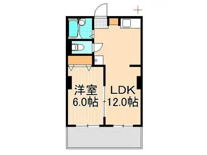 岡田ビル(1LDK/4階)の間取り写真