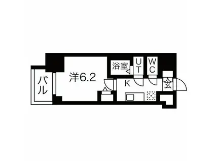 メイクスWアート浅間町(1K/8階)の間取り写真