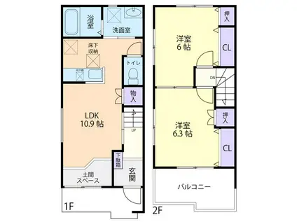 PEARL MAISON (2LDK/1階)の間取り写真