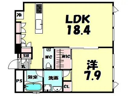 GLASHAUS(1LDK/3階)の間取り写真