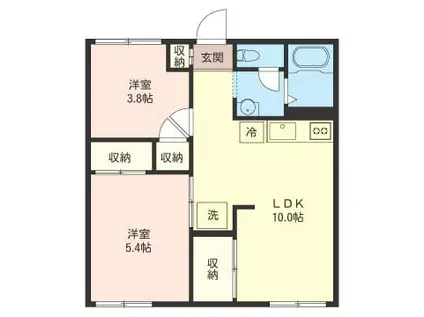 ふじみ野ハイツ(2LDK/1階)の間取り写真