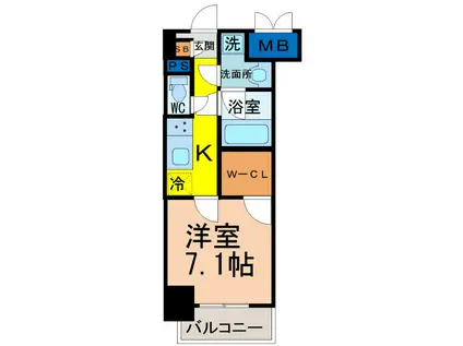 ロイヤルアンコール(1K/5階)の間取り写真