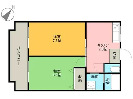 サンバードIII(2DK/1階)の間取り写真