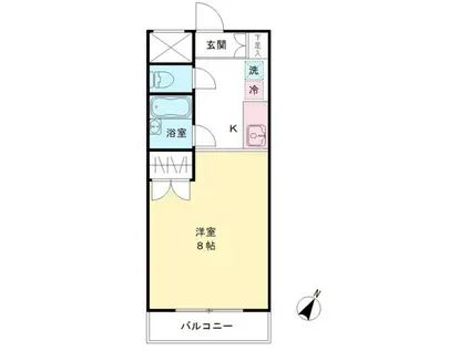 パラティーノ打越(1K/2階)の間取り写真