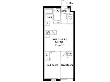 グランパセオ大岡山(2LDK/B1階)の間取り写真