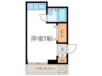 メゾンテンボス(ワンルーム/2階)の間取り写真