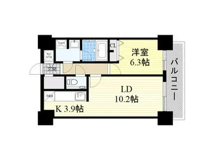 8・3スクエアディーグラフォート札幌ステーションタワー(1LDK/9階)の間取り写真