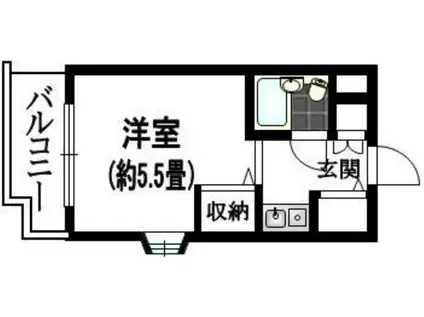 ジョイフル浦和仲町(1K/7階)の間取り写真