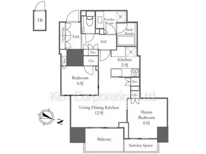 パークホームズ日本橋本町(2LDK/4階)の間取り写真