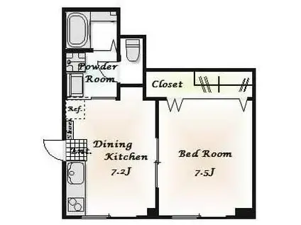 ハイツ・スカイツリー(1DK/1階)の間取り写真