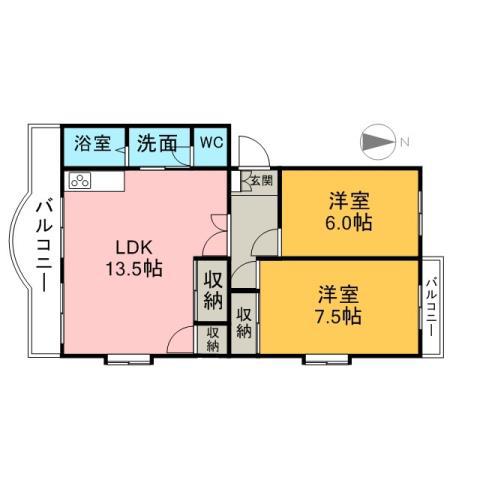 エステイタスKH-1(2LDK/4階)の間取り写真
