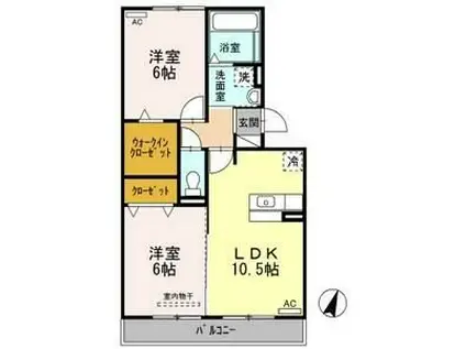 エスパシオ・ベルデベルデ(2LDK/1階)の間取り写真