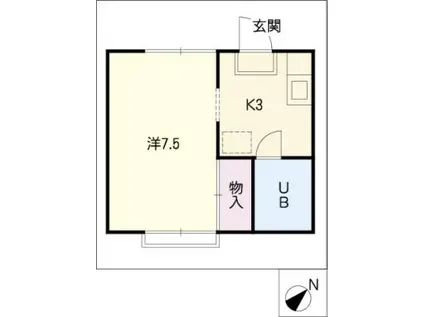 サニーヒルズ朝倉(1K/1階)の間取り写真