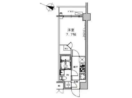 S-RESIDENCE瑞江(1K/2階)の間取り写真