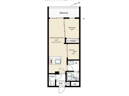 KUZE市川(1SLDK/2階)の間取り写真