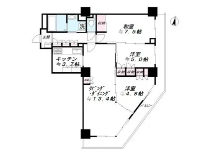 Jタワー西大井イーストタワー(3LDK/28階)の間取り写真
