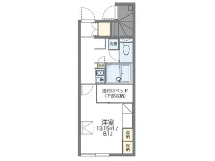 レオパレスMERELY(1K/1階)の間取り写真