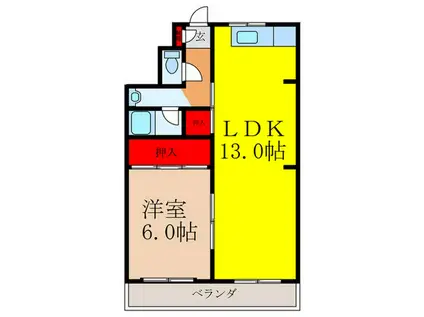 神田マンション(1LDK/4階)の間取り写真