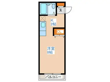 ノースポール北大前(1K/5階)の間取り写真