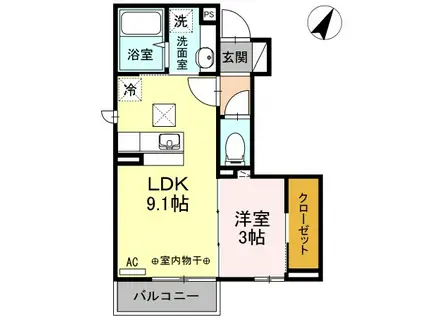メゾンK(1LDK/1階)の間取り写真