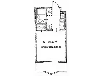 コナビック上西(1K/4階)の間取り写真