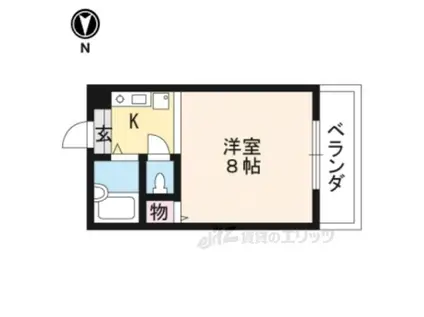 鞘町フラッツ(1K/2階)の間取り写真