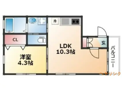 N HOUSE(1LDK/2階)の間取り写真