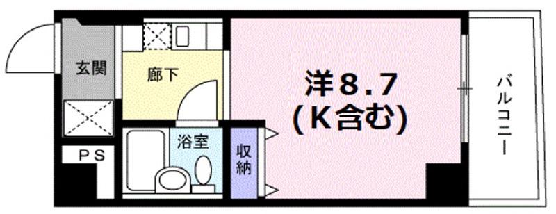 GLOIRE烏丸五条(ワンルーム/2階)の間取り写真