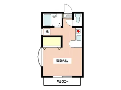 ヴィルヌーブ壱番館(ワンルーム/2階)の間取り写真