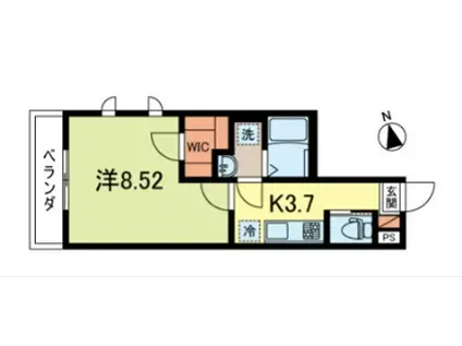 アズール南阿佐ヶ谷(1K/2階)の間取り写真