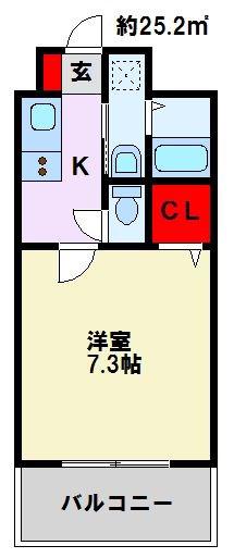 アルテール幸神II(1K/3階)の間取り写真