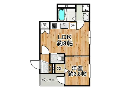 ファインステイツ春日出(1LDK/1階)の間取り写真