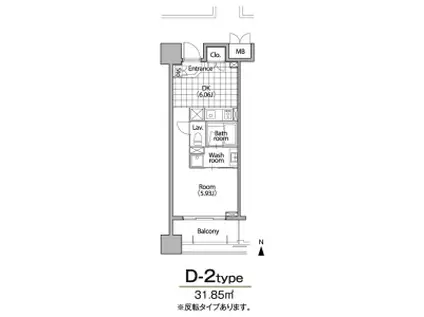 グラン・アベニュー栄(1DK/3階)の間取り写真