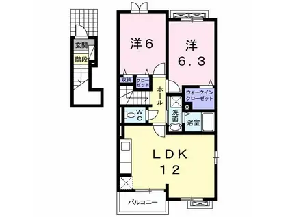 スペランツァII(2LDK/2階)の間取り写真