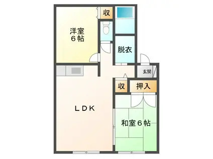 メゾン・ブランシェM C棟(2LDK/2階)の間取り写真