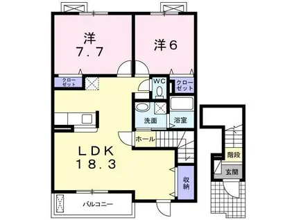 DU SUD MAISON(2LDK/1階)の間取り写真