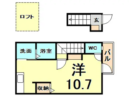 あんしん上沢駅08-1062(ワンルーム/2階)の間取り写真