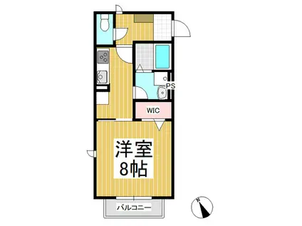 DIANA(1K/1階)の間取り写真