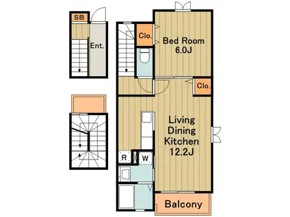 ブルーシエル(1LDK/3階)の間取り写真