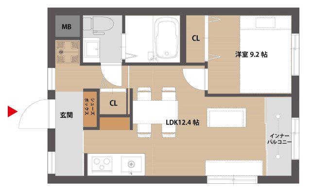 アコルデ蔵町(1LDK/4階)の間取り写真