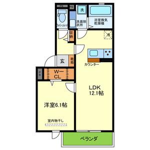 YKメゾン舞子台(1LDK/3階)の間取り写真