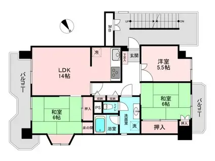 新ゆり アカシア街区3号棟(3LDK/11階)の間取り写真