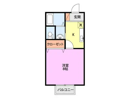 ジョイフル(1K/1階)の間取り写真