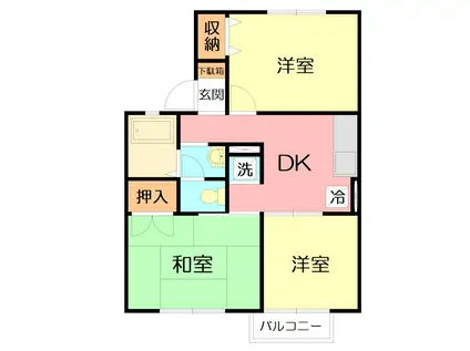 ハイツ須藤I(3DK/2階)の間取り写真