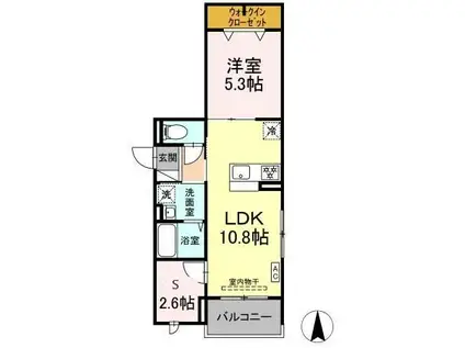 グラナーデ六町II(1SLDK/3階)の間取り写真