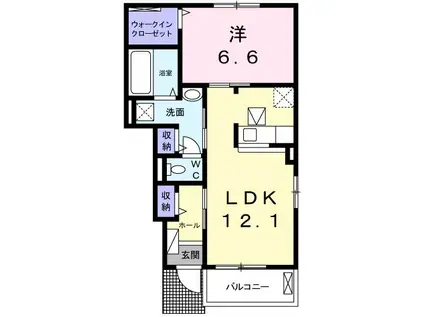 ＪＲ播但線 溝口駅 徒歩6分 2階建 築8年(1LDK/1階)の間取り写真