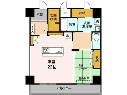 メセナ西条(ワンルーム/6階)の間取り写真