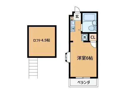 マーブルコート西葛西(1K/2階)の間取り写真