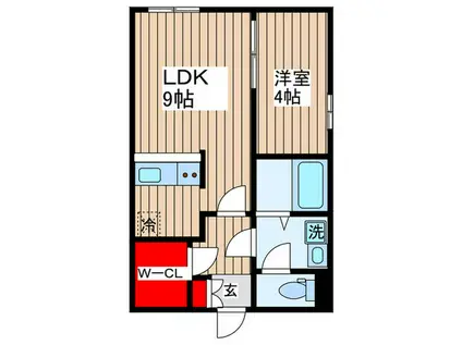 BAUM OJIMA(1LDK/4階)の間取り写真